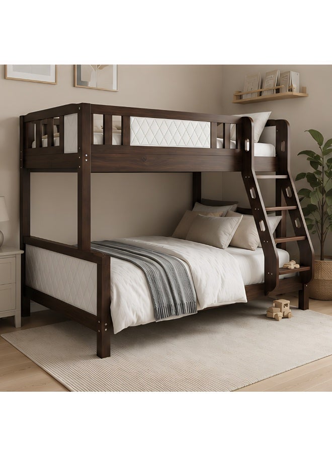 ABX HOME ALPS Twin Over Double Bunk Bed 190x90cm (Top) & 190x120cm (Bottom) – Wooden Frame with Ladder & Safety Guardrails - Image 3
