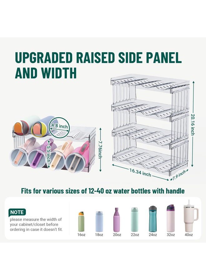 Bobomoment Water Bottle Organizer for Full Stanley 40 oz Tumbler with Handle, Cabinet Pantry Kitchen Organizers and Storage for Owala Stanley Cup Accessories Holder, Patented Stackable Tumbler Organizer Gifts - Image 3