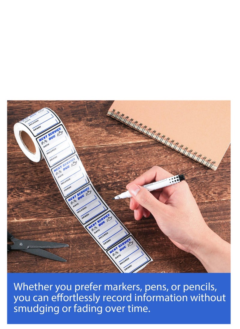 SYOSI - 250pcs Oil Change Stickers, 2x2in Next Service Due Oil Change Reminder Stickers, Removable No Residue, Windshield Oil Change Labels for Car Auto Vehicle Window, for Car Maintenance - Image 1