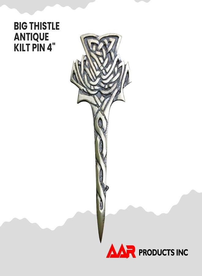 AAR Scottish Big Thistle Celtic Design Kilt Pin (Antique) - Image 4