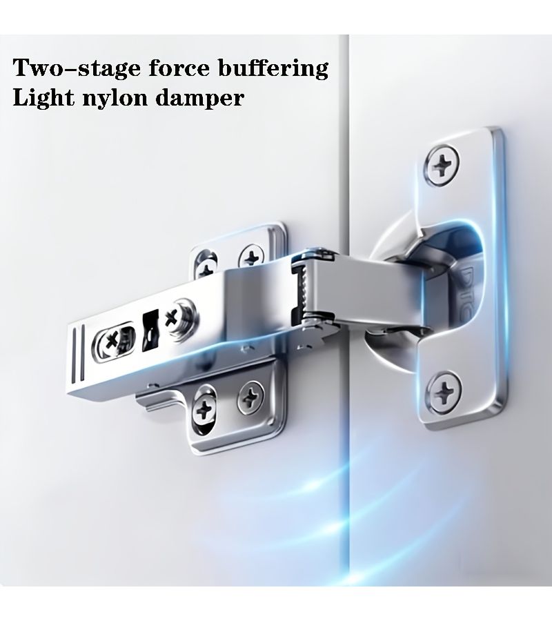 10pcs 18-304 Door Hinge Damping Buffer Wardrobe Cabinet Door Hinge Large Bend Middle Bend Straight Bend 110 Degree Opening Aircraft Spring Hydraulic Hinge Folding - Image 4
