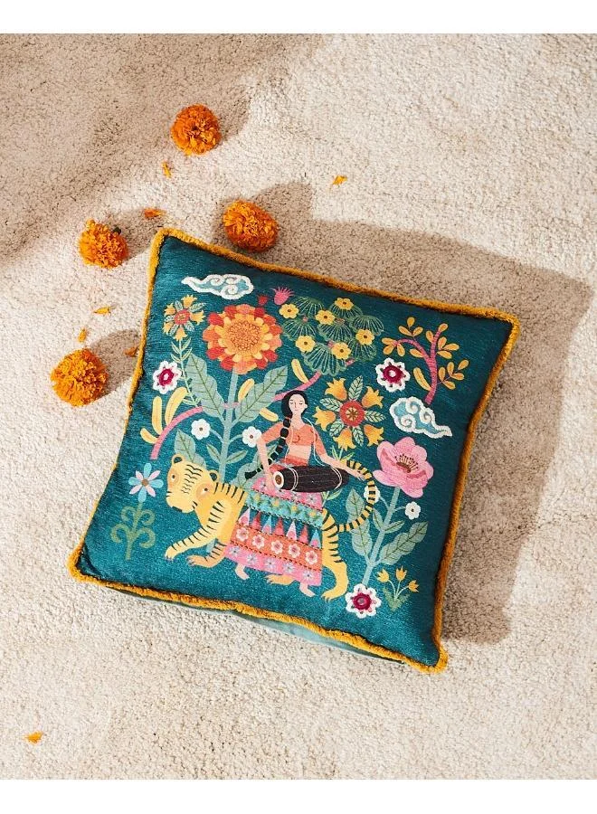 Chumbak Marigold Gala Cushion Cover 16"