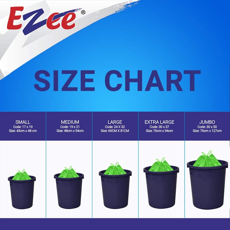 Ezee Disposable Small Garbage Bags/Trash Bags/Dustbin Bags (17 X 19 Inches) Pack of 6 (180 Pieces) 30 Pcs Each Pack - Image 5