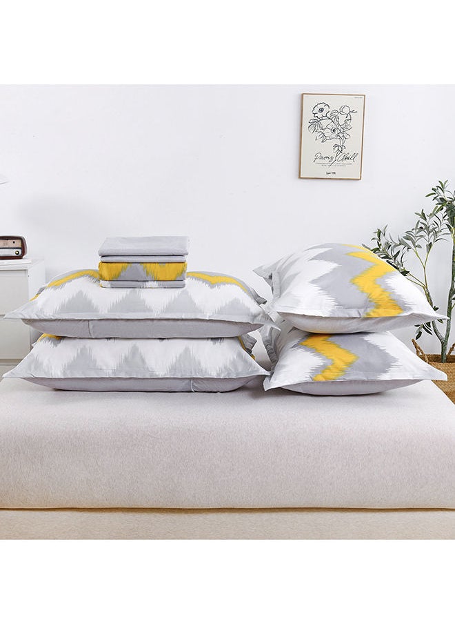 RISHAHOME 6-Piece Double Size Duvet Cover Set|1 Duvet Cover + 1 Flat Sheet + 4 Pillow Cases|Microfibre|CONFETTI  - Image 4