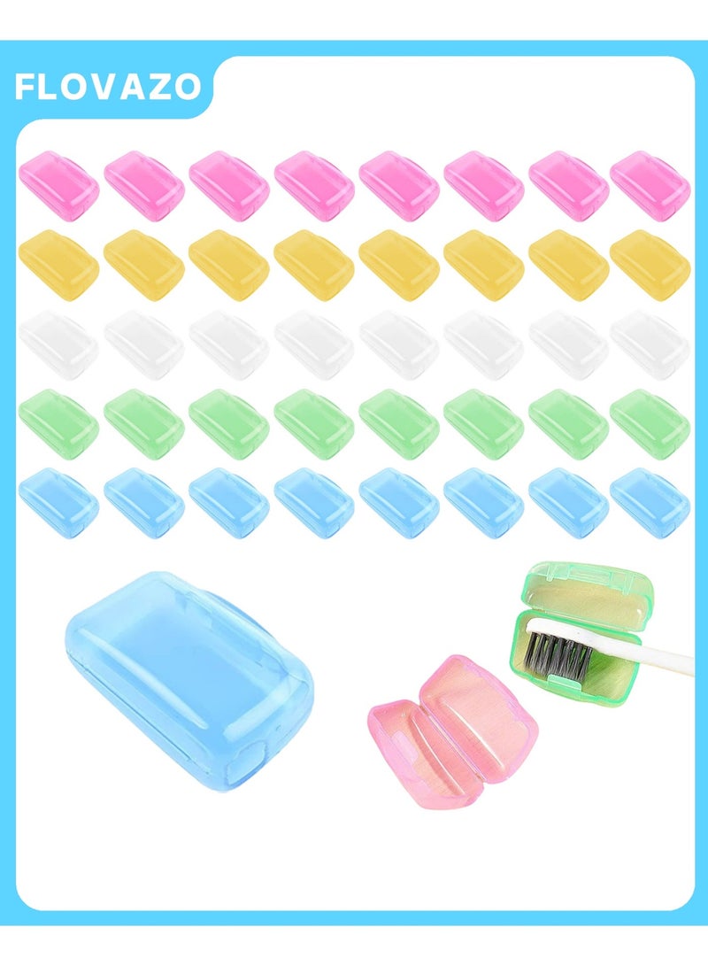 FLOVAZO 40Pcs Portable Travel Toothbrush Head Cover - Dustproof Caps Containers for Home Office Hotel Daily & Travel Use - Image 1