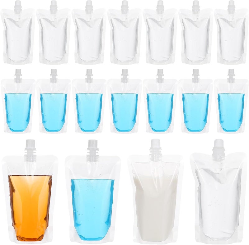 Generic 50pcs Plastic Drinking Flasks 200ml Leakproof and Tight Sealing Beverage Pouch Bags with Straw for Camping and Fishing Travel - Image 1