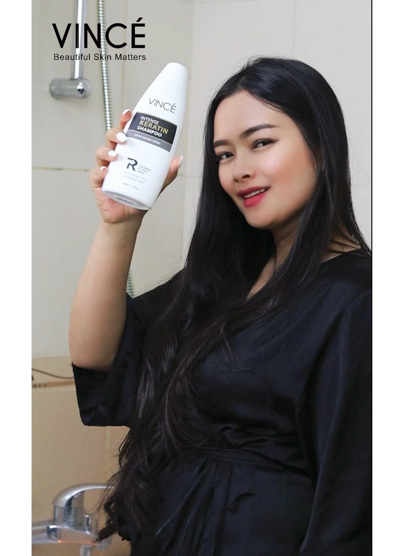 فينس شامبو الكيراتين - ينظف بلطف ويصلح الشعر الجاف والتالف والمجعد - يعالج الشعر المصبوغ أو المعالج بالحرارة - يضيف نعومة ولمعانًا - خالٍ من البارابين، 230 مل - Image 3