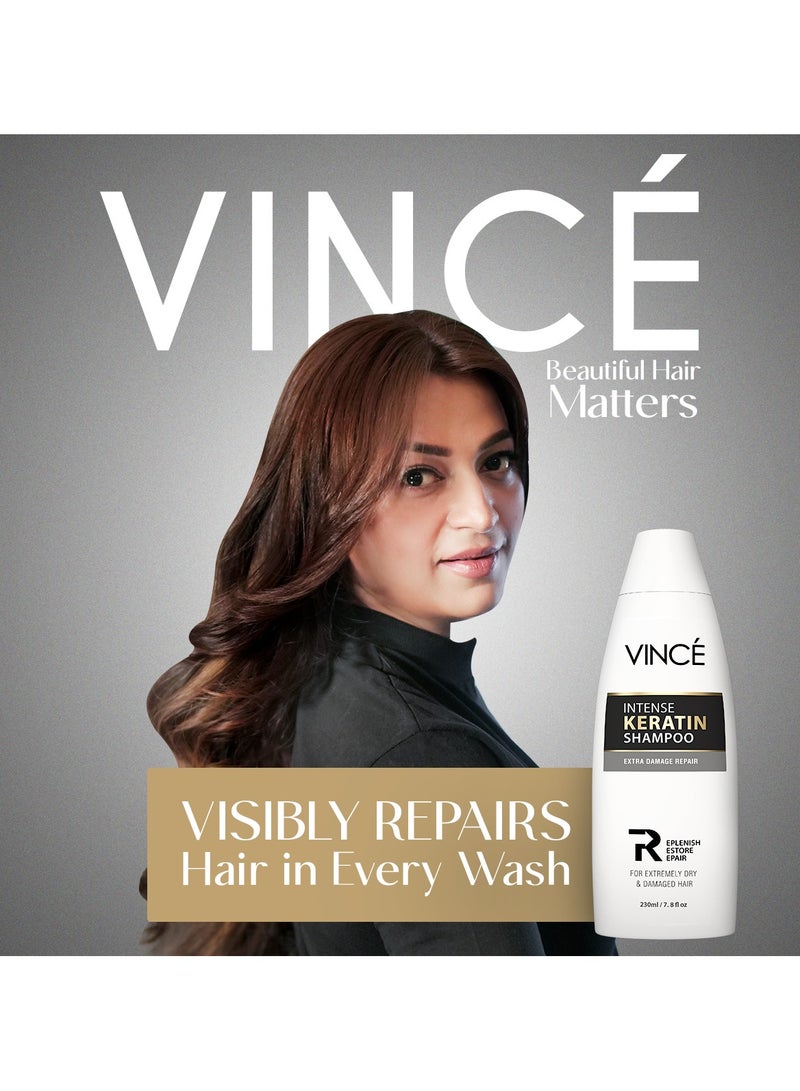 فينس شامبو الكيراتين - ينظف بلطف ويصلح الشعر الجاف والتالف والمجعد - يعالج الشعر المصبوغ أو المعالج بالحرارة - يضيف نعومة ولمعانًا - خالٍ من البارابين، 230 مل - Image 4