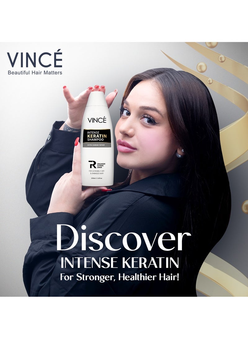 فينس شامبو الكيراتين - ينظف بلطف ويصلح الشعر الجاف والتالف والمجعد - يعالج الشعر المصبوغ أو المعالج بالحرارة - يضيف نعومة ولمعانًا - خالٍ من البارابين، 230 مل - Image 5