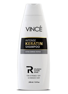 VINCE Keratin Shampoo – Gently Cleanses & Repairs Dry, Damaged & Frizzy Hair – Treats Colored or Heat-Treated Hair – Adds Softness, Smoothness & Shine – Paraben-Free, 230ml  - Image 1