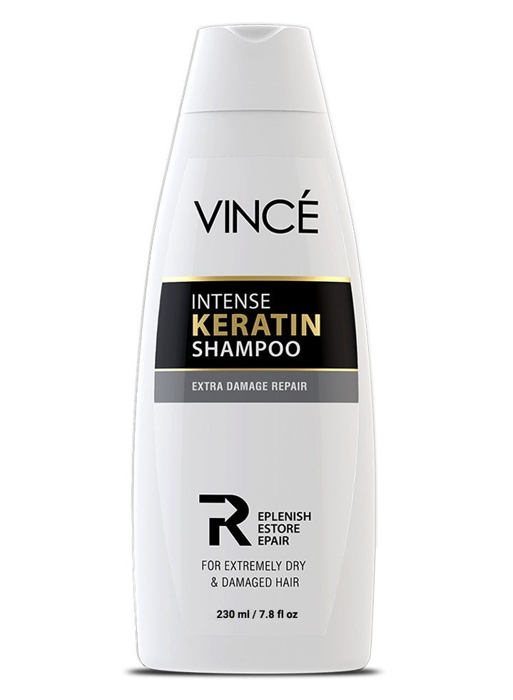 فينس شامبو الكيراتين - ينظف بلطف ويصلح الشعر الجاف والتالف والمجعد - يعالج الشعر المصبوغ أو المعالج بالحرارة - يضيف نعومة ولمعانًا - خالٍ من البارابين، 230 مل - Image 1