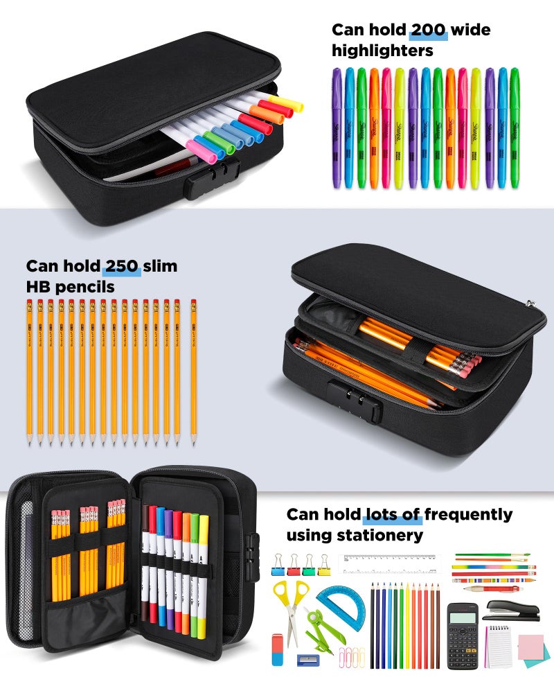 Zannaki Big Capacity Storage Pouch Marker Pen Pencil Case Simple Stationery Bag Box Art Tool & Sketch Storage Boxes for Bullet Journal Middle High School Office College Student Girl Women Adult Teen - Image 3