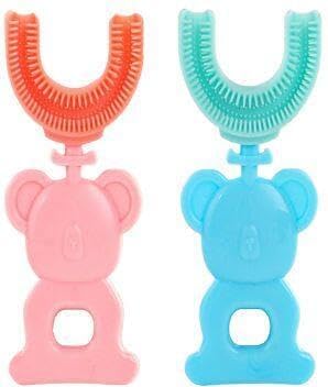 Fagva U Shaped Toothbrush For Kids Baby Food Grade Soft Silicone Brush Head Oral Teeth Cleaning Tools for Children (Multicolor) - Image 2