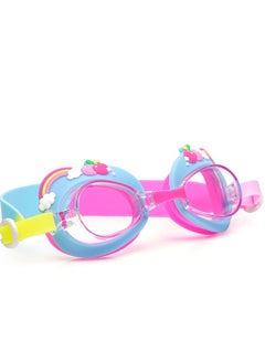 Bling2O Aqua2ude Blue Rainbow Swim Goggles for Kids - Ages 3+ - Anti Fog, No Leak, Non Slip, UV Protection - Hard Travel Case - Lead and Latex Free  - Image 1