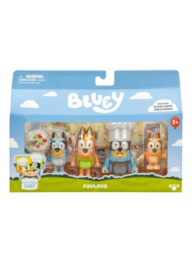 Bluey Let’s Play Chef Series 13 Pavlova Figure Pack (6.35-7.6 cm, Pack of 4) - Image 1