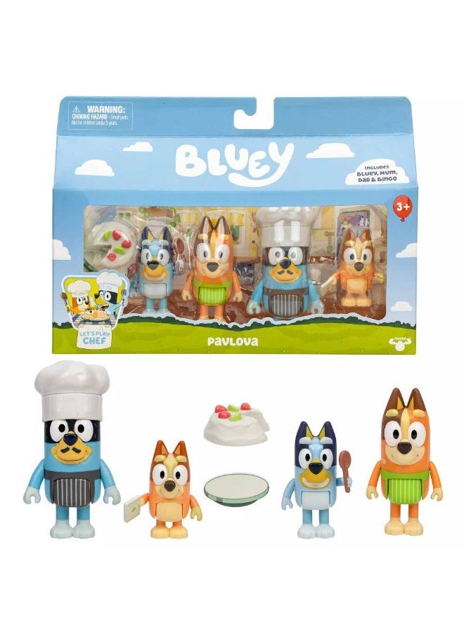 Bluey Let’s Play Chef Series 13 Pavlova Figure Pack (6.35-7.6 cm, Pack of 4) - Image 2