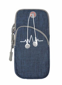 Sports Running Armband Phone Holder, Bag, for iPhone, Samsung and all Android Phones (Navy Blue)