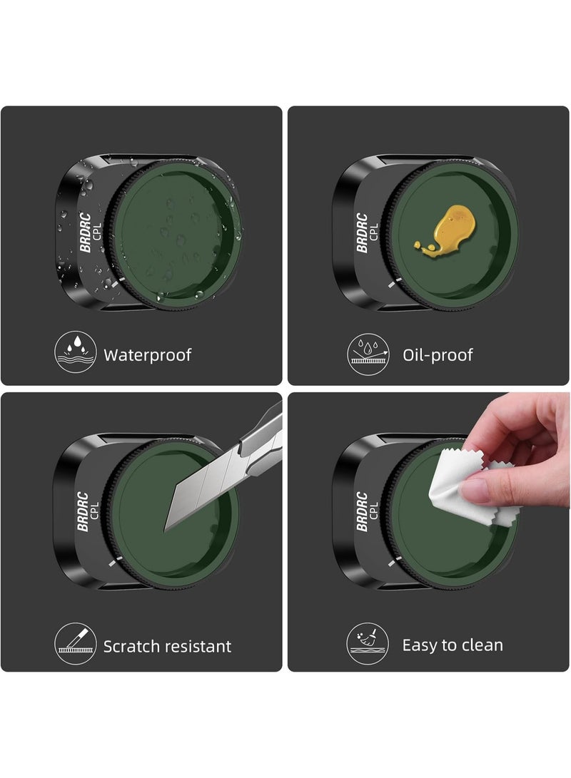 BRDRC ND/PL Filter Kit for DJI Mini 4 Pro – 6-Pack Drone Lens Filters (CPL, ND8/PL, ND16/PL, ND32/PL, ND64/PL, ND128/PL), Ultra-Clear Nano-Coated, Lightweight Aluminum Frame, Waterproof & Scratch-Resistant - Image 2