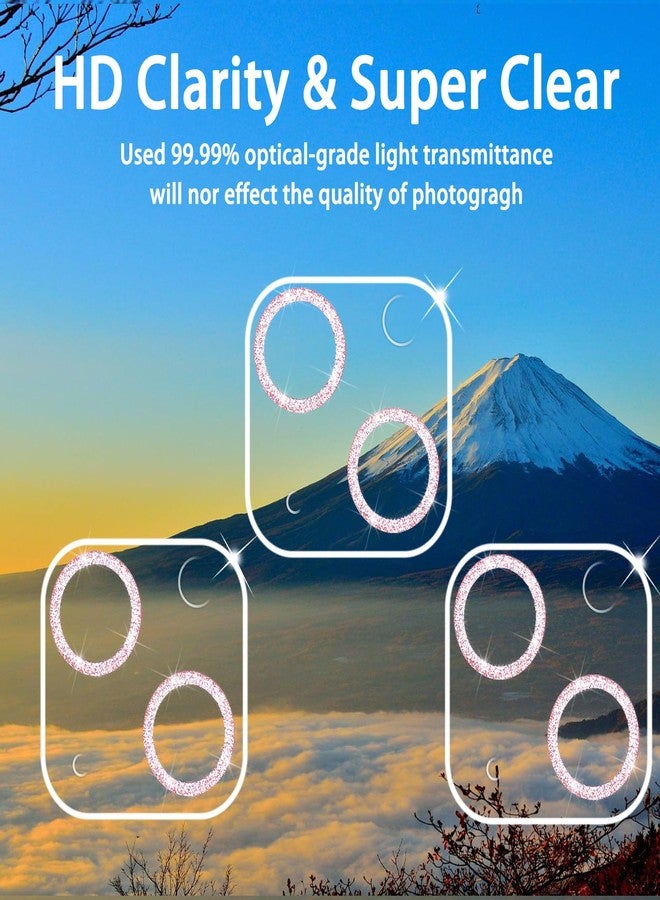 Dengduoduo 【3 Pack】 Tempered Glass Camera Lens Protector for iPhone 15 6.1" & for iPhone 15 Plus 6.7", Bling Glitter, Ultra HD, 9H Hardness, Anti-Scratch, Case Friendly, Easy to Install - Image 3