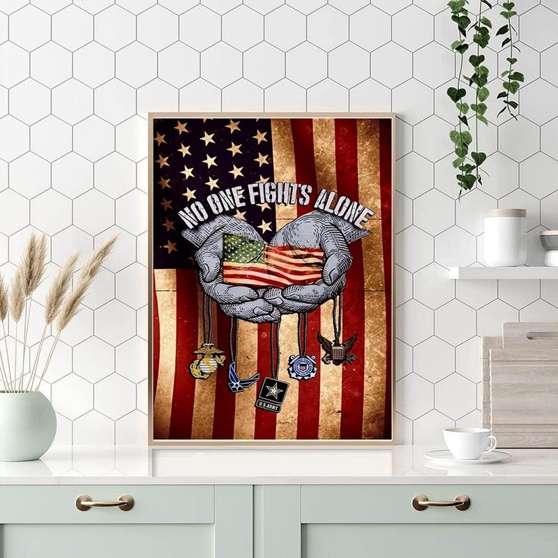 KTHOFCY 5D DIY Diamond Painting Kits for Adults, American Flag Patriotic Full Drill Embroidery Cross Stitch Crystal Rhinestone Paintings Pictures Arts Wall Decor Painting Dots Kits 11.8X15.7 inch - Image 2