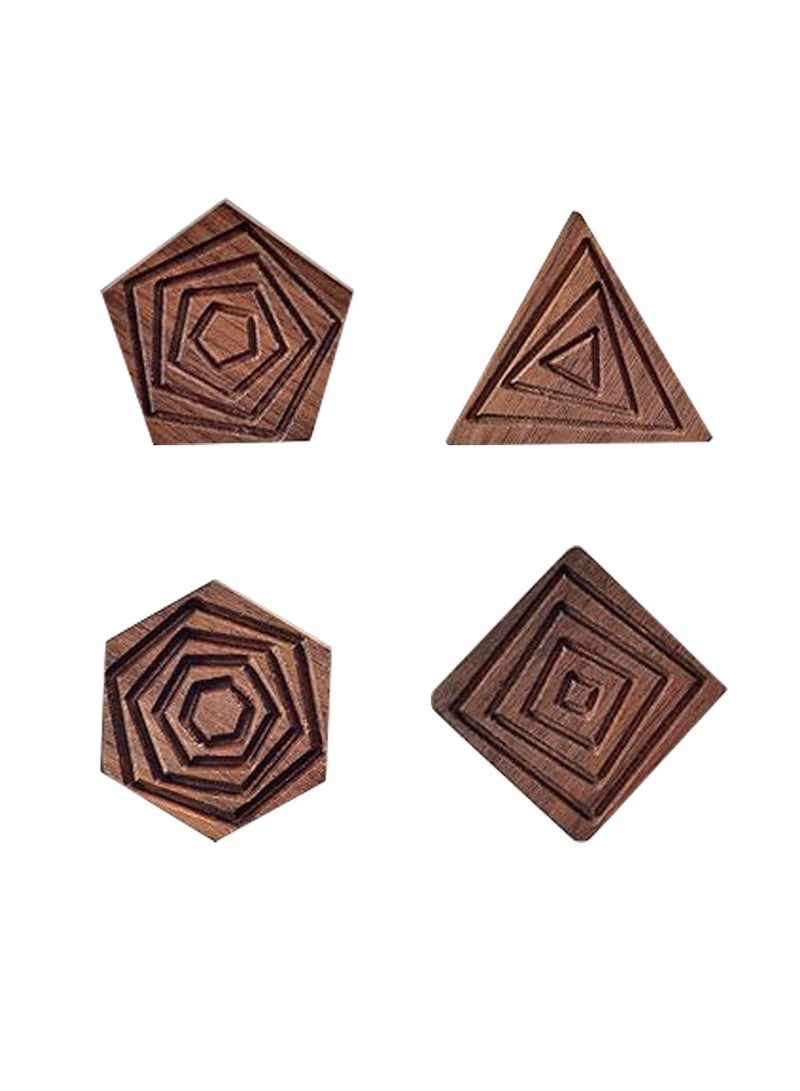 Wood Wall Hooks for Hanging,4-Pack Decorative Coat Hooks Wall Mounted, All Natural Solid Wood Hooks,Full of Artistic Sense Wooden Hooks for Hanging Coats,Robe,Backpack,Hat,Bag,Scarf  - Image 1