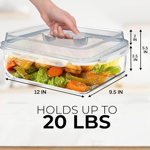 Razab 4800 ML / 163 oz / 21 Cup LARGE Glass Food Storage Container with Airtight Locking Lid. Ideal Storing food, Vegetables, Fruits. Baking Casserole, Lasagna, Roasting Turkey, Chicken BPA Free Oven Safe - Image 2