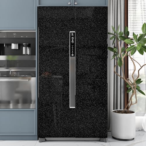 Wallderful Black Wallpaper Glossy Shiny Black Contact Paper for Countertops Waterproof Glitter Wall Paper Peel and Stick Modern Self Adhesive Wallpapers for Kitchen Bathroom Table Wall 15.75"x78" - Image 4
