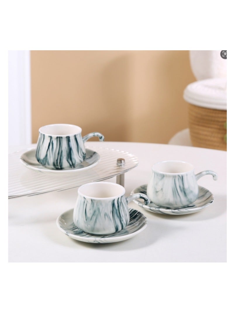 6 Sets Of Luxury Porcelain Turkish Coffee Cup Set Elegant Design Modern Espresso Cup Set Boutique Arabic Tea Cups Arabic Coffee Cup - Image 2