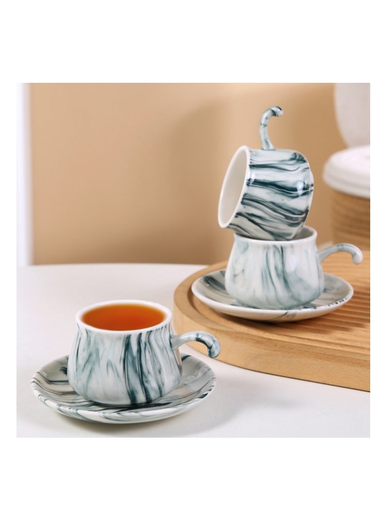 6 Sets Of Luxury Porcelain Turkish Coffee Cup Set Elegant Design Modern Espresso Cup Set Boutique Arabic Tea Cups Arabic Coffee Cup - Image 4