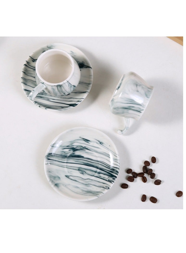 6 Sets Of Luxury Porcelain Turkish Coffee Cup Set Elegant Design Modern Espresso Cup Set Boutique Arabic Tea Cups Arabic Coffee Cup - Image 3