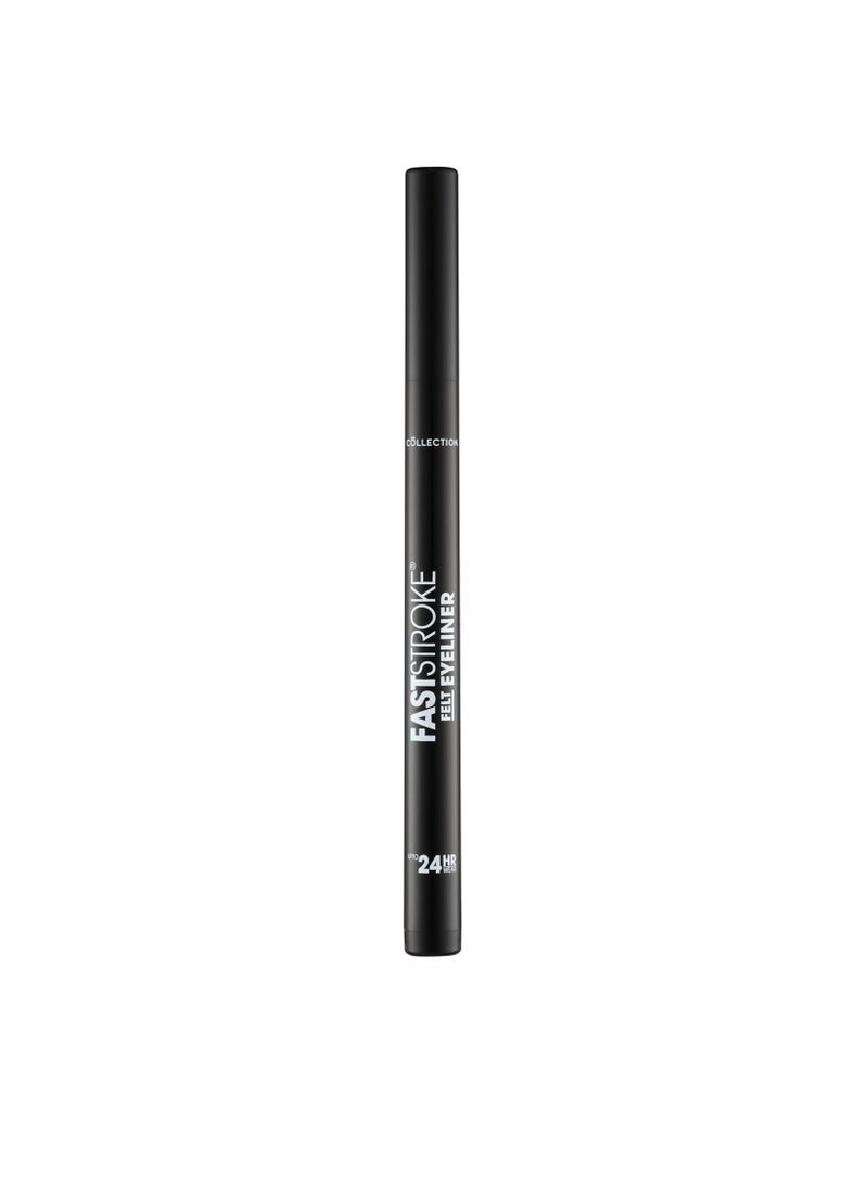 Collection Cosmetics Fast Stroke Felt Tip Eyeliner with Fine Tip Long Lasting 24h Quick Drying Formula 4ml Black - Image 2