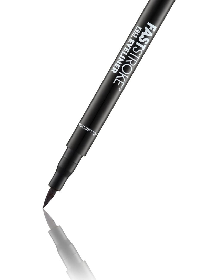 Collection Cosmetics Fast Stroke Felt Tip Eyeliner with Fine Tip Long Lasting 24h Quick Drying Formula 4ml Black - Image 3