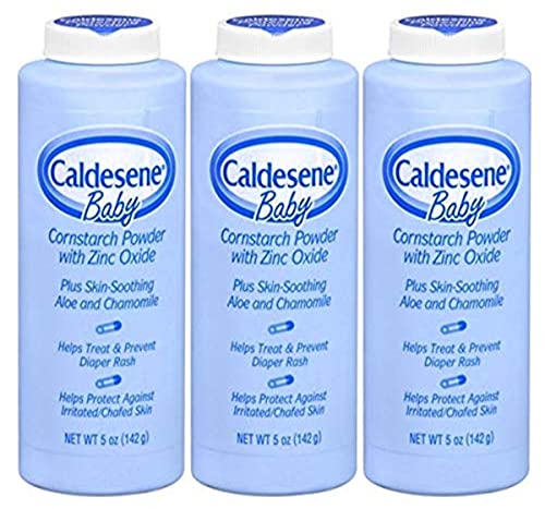 Caldesene Cornstarch Baby Powder with Zinc Oxide, Talc-Free Baby Powder, 5 Oz (3 Pack) - Image 1