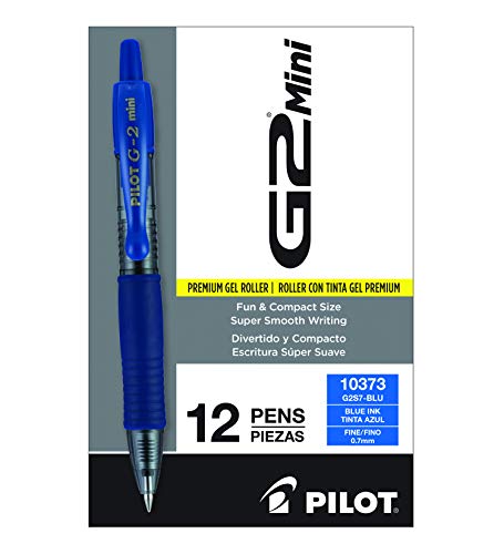 Pilot, G2 Mini Premium Rolling Ball Gel Pens, Fine Point 0.7mm, Blue, Pack of 12 - Image 2