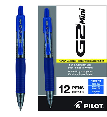 Pilot, G2 Mini Premium Rolling Ball Gel Pens, Fine Point 0.7mm, Blue, Pack of 12 - Image 4