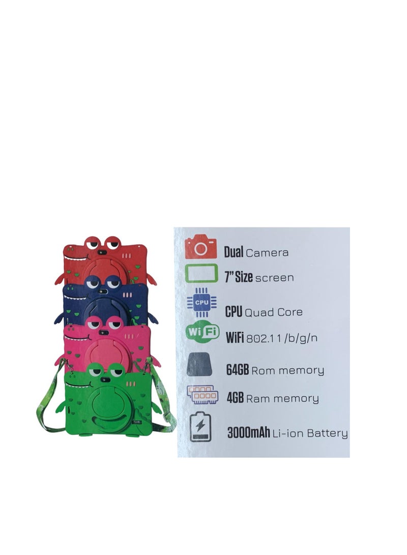 آي-تاتش تابلت C702 للأطفال بشاشة 7 بوصات يعمل بنظام أندرويد وذاكرة وصول عشوائي 4 جيجابايت وذاكرة قراءة فقط 64 جيجابايت ومعالج ثنائي النواة ويدعم الواي فاي والبلوتوث - وردي - Image 2