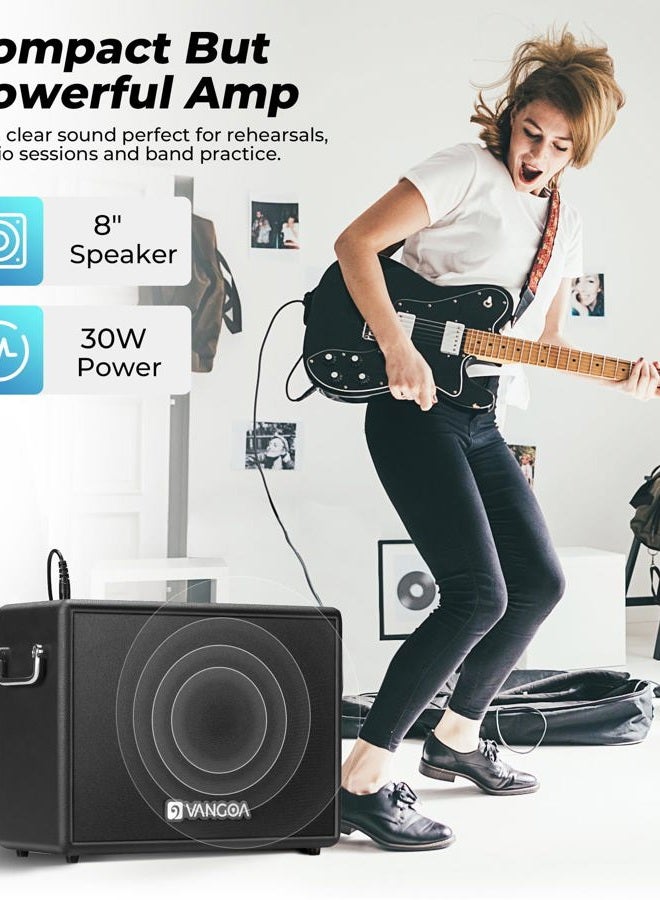 Vangoa Bass Guitar Amplifier 30W Portable Electric Bass Combo Amplifier 8 Inch for Indoor Outdoor Bass Practice Amplifier with Circuit - Image 2
