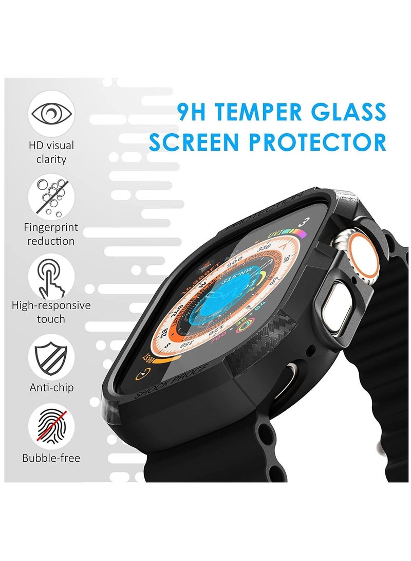 KASTWAVE Watch protective case compatible with Apple Watch Ultra 49mm,3pack Overall Shockproof TPU Soft Sensitive Touch Protective Case (Black/Grey/Clear) - Image 2