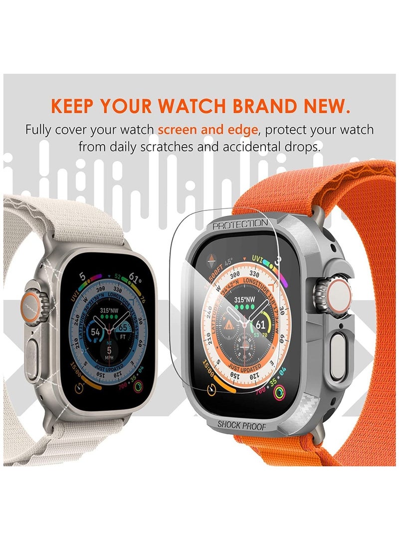 KASTWAVE Watch protective case compatible with Apple Watch Ultra 49mm,3pack Overall Shockproof TPU Soft Sensitive Touch Protective Case (Black/Grey/Clear) - Image 3