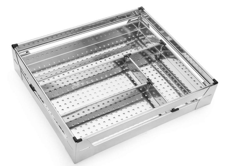 Steel Gold Steel Gold Stainless Steel Modular Kitchen Organizer Rectangular BasketModular Kitchen Cabinet ComboPremium Basket Set Of 6 21 20 Set Of 6  - Image 2