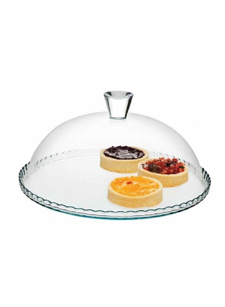 Pasabahce Patisserie Glass Service Plate & Dome 32 cm Clear - Image 3