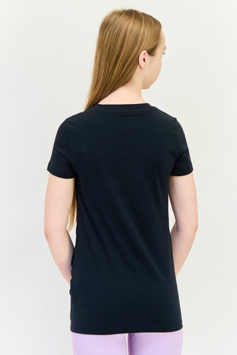 Adidas Women Sportswear Fit Short Sleeves Running Top, Black  - Image 2