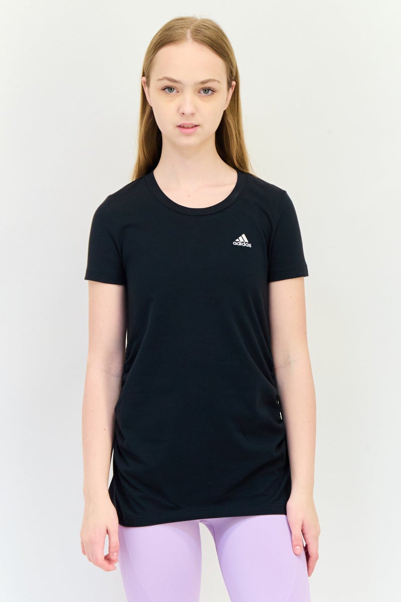 Adidas Women Sportswear Fit Short Sleeves Running Top, Black  - Image 1
