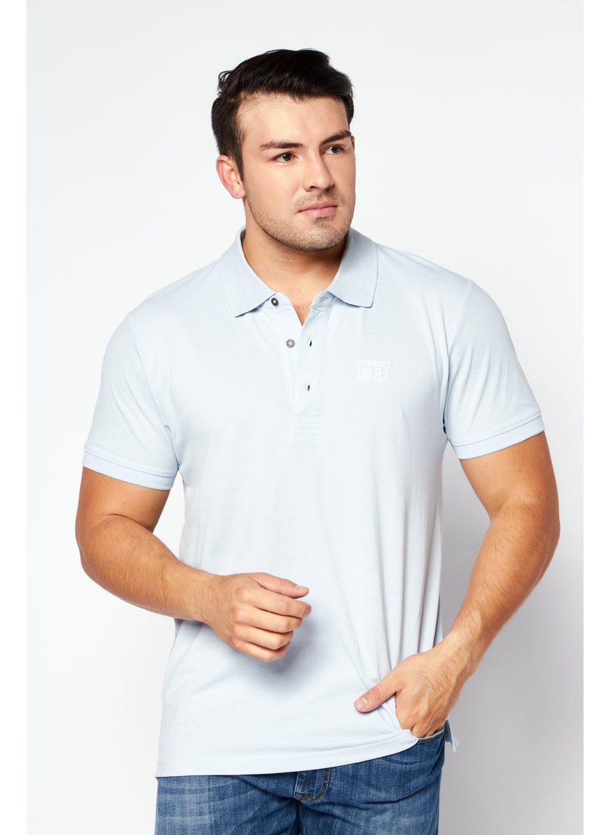 Men Regular Fit Embroidered Short Sleeves Polo Shirt, Light Blue - pzsku/Z8364D20675338290EE49Z/45/_/1737642598/053b48a7-0cbc-4c96-a1a3-943418e66f69