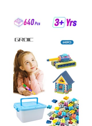 640 PCs Building Blocks Set Construction Toy with Box, Learning Playset STEM Toy Set Educational Kit, Colorful Child Brain Development Preschool Toys Montessori Toys for Kids - pzsku/Z8364D3908CE8678C5039Z/45/1749119031/808ad476-ba7d-4a6c-b090-321c32449a35