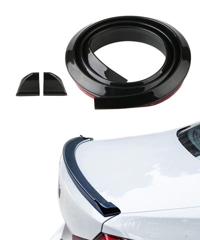 ESEWALAS Universal Car Rear Spoiler ExteriorCar Trunk Spoiler Roof Lip KitSpoiler for CarsTrunk Spoiler Kit3D PU Rear Trunk Lip or Roof Spoiler Sticker BarPunchFree InstallationBlack