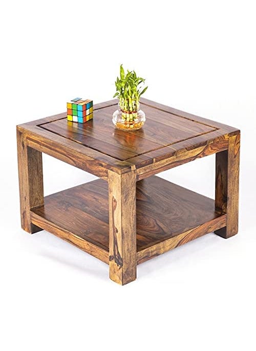 Umark Umark Solid Wood Center Table| Sheesham Wood Coffee Table | Wooden Tea Table | Natural Brown Finish  - Image 3