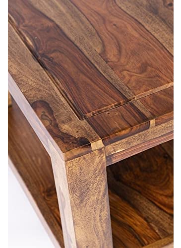 Umark Umark Solid Wood Center Table| Sheesham Wood Coffee Table | Wooden Tea Table | Natural Brown Finish  - Image 4