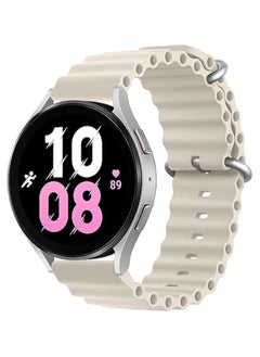 Ocean Silicone Band 20mm, Waterproof Soft Silicone Sport Band Compatible with Samsung Galaxy Gear Sport Watch 4, 5, 5 Pro and S2 Classic Active 2 40/44mm by TenTech – Starlight