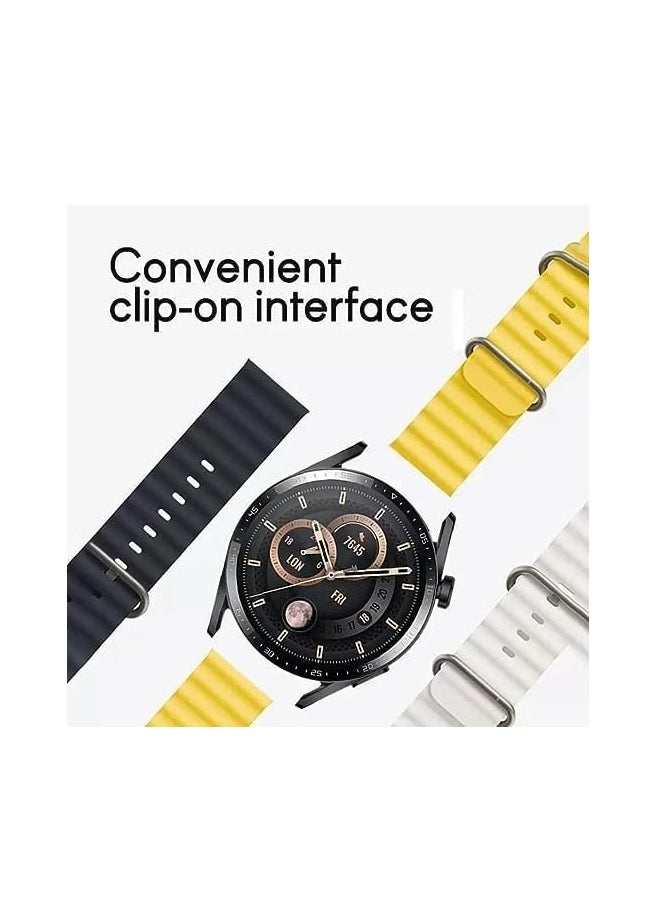 ten.tech - Ocean Silicone Band 20mm, Waterproof Soft Silicone Sport Band Compatible with Samsung Galaxy Gear Sport Watch 4, 5, 5 Pro and S2 Classic Active 2 40/44mm by TenTech – Starlight - Image 1